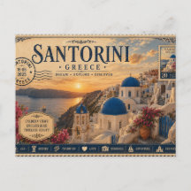 Souvenir de vacances vintage à Santorin