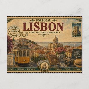 Carte Postale Souvenir de vacances vintage au Portugal