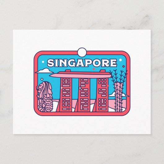 Carte Postale Souvenir de voyage de Singapour (Devant)