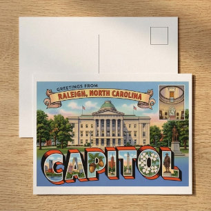 Carte Postale Souvenir de voyage du Capitole de l'État de Raleig