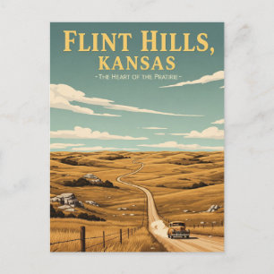 Carte Postale Souvenir de voyage Kansas Flint Hills