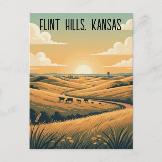 Carte Postale Souvenir de voyage Kansas Flint Hills (Devant)