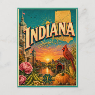 Carte postale souvenir de voyage rétro de l'Indian