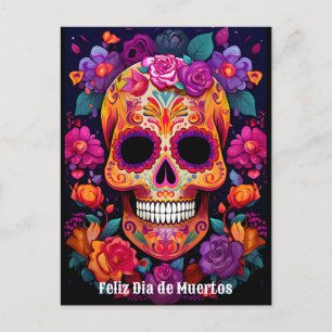 Carte Postale 🌹 Souvenir vibrant : Un hommage à Día de Muertos