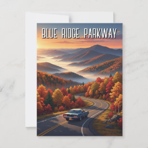 Carte Postale Souvenir vintage Blue Ridge Parkway