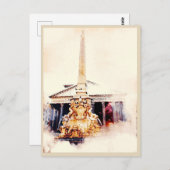 Carte Postale Souvenirs de Rome : Panthéon (Devant / Derrière)