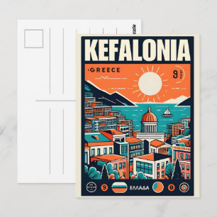 Carte Postale Souvenirs de voyage vintage Kefalonia Grèce