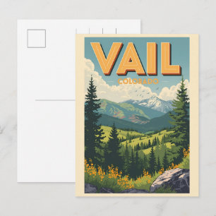 Carte Postale souvenirs d'été vintage Vail Colorado extérieur
