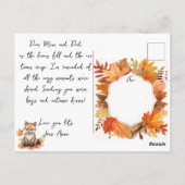 Carte Postale Souvenirs Douillets de l'Air Vif Feuilles d'Automn (Dos)