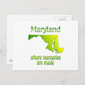 Carte Postale Souvenirs du Maryland (Devant / Derrière)