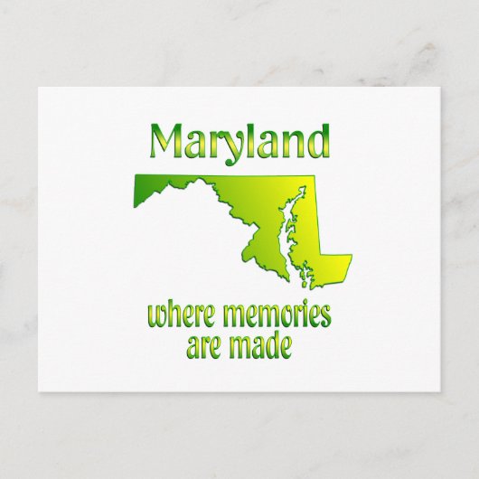 Carte Postale Souvenirs du Maryland (Devant)