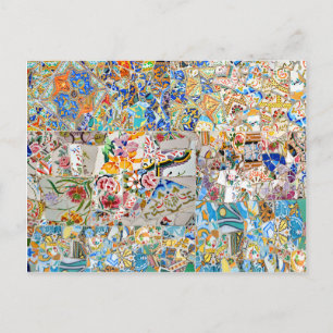 Carte Postale Souvenirs. Park Güell. Grande Mosaïque. Partie 1.