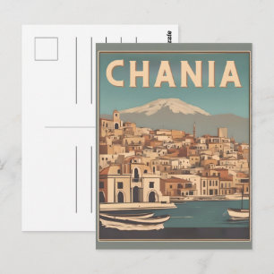 Carte Postale Souvenirs vintage de la ville de Chania Crète Grèc