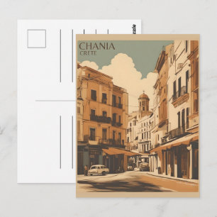 Carte Postale Souvenirs vintage de la ville de La Canée Crète Gr
