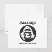 Carte Postale Souviens-toi de Harambe (Devant / Derrière)