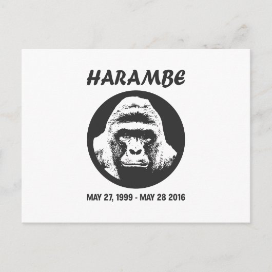 Carte Postale Souviens-toi de Harambe (Devant)