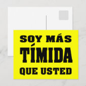 Carte Postale Soy mas timida que usted (Devant / Derrière)