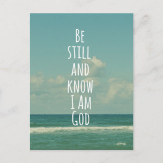 Carte Postale Soyez calme et sachez que je suis Dieu Bible Verse