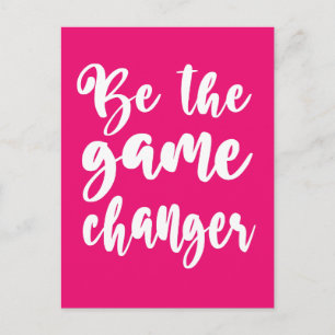 Carte Postale Soyez Changer Motivational Citation Hot Pink