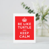 Carte Postale Soyez comme la TORTUE et GARDEZ CALME citation rou (Debout devant)