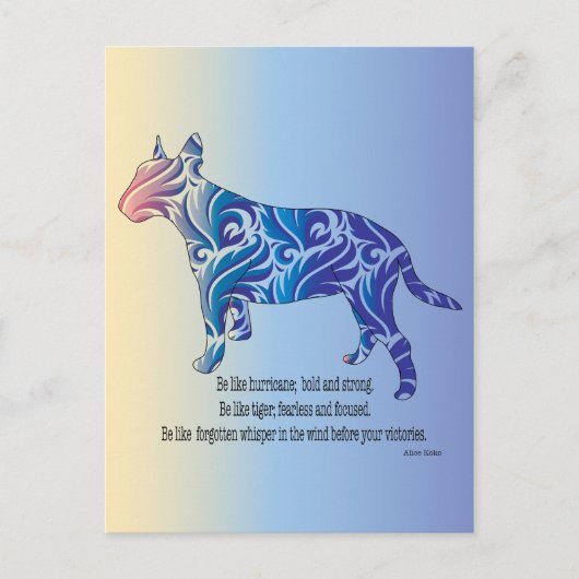 Carte Postale Soyez comme un ouragan et un tigre (Devant)