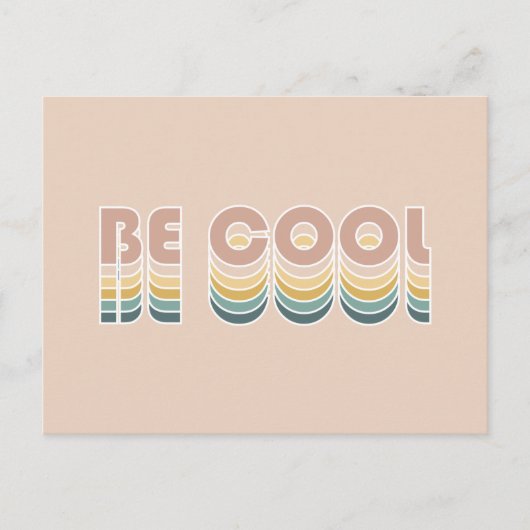 Carte Postale Soyez Cool Retro Rainbow Typographie (Devant)