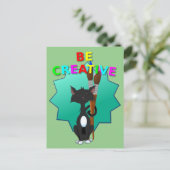 Carte Postale Soyez créatif Chat noir et blanc (Debout devant)