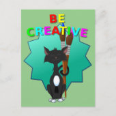 Carte Postale Soyez créatif Chat noir et blanc (Devant)