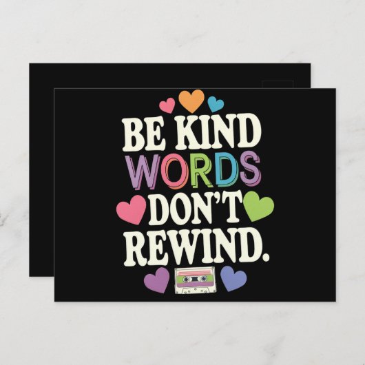 Carte Postale Soyez des mots gentils ne remuez pas drôle (Devant / Derrière)