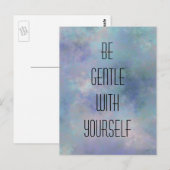 Carte Postale Soyez doux avec vous-même arrière - plan aquarelle (Devant / Derrière)