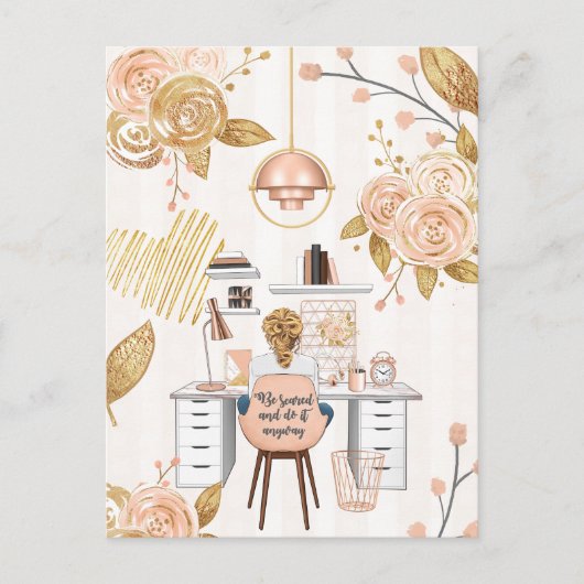 Carte Postale Soyez Effrayé & Faites-Le De Toute Façon (Devant)