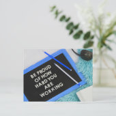 Carte Postale Soyez fier de travailler dur, motivationnel (Debout devant)