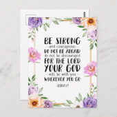 Carte Postale Soyez Fort Et Courageux, Josué 1:9 (Devant / Derrière)