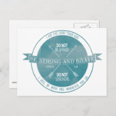 Carte Postale Soyez forts et courageux, Écriture Turquoise (Devant / Derrière)