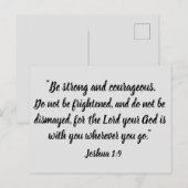 Carte Postale Soyez forts et courageux Joshua 1:9 Bible Verse (Devant / Derrière)