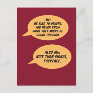 Carte Postale Soyez gentil avec d'autres plaisanteries