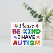 Carte Postale Soyez gentil, j'ai un AUTISME (Debout devant)