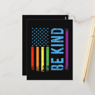 Carte Postale Soyez Gentil Lgbt Lgbtq Fierté Gay Arc-en-ciel