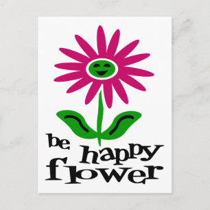 Carte Postale Soyez heureux Flower