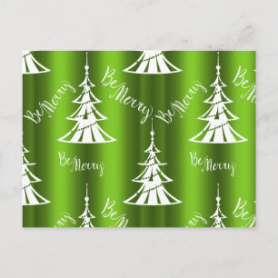 Carte Postale Soyez Joyeux arbres de Noël verts