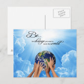 Carte Postale Soyez le changement - Gandhi (Devant / Derrière)