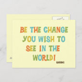 Carte Postale Soyez Le Changement Que Vous Souhaitez Voir (Devant / Derrière)