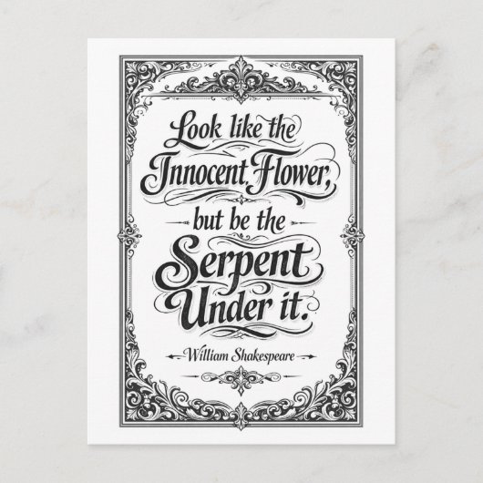 Carte Postale "Soyez le serpent" Shakespeare (Devant)