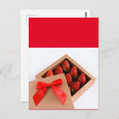 Carte Postale Soyez ma boîte à arc rouge de fraise Valentine (Devant / Derrière)