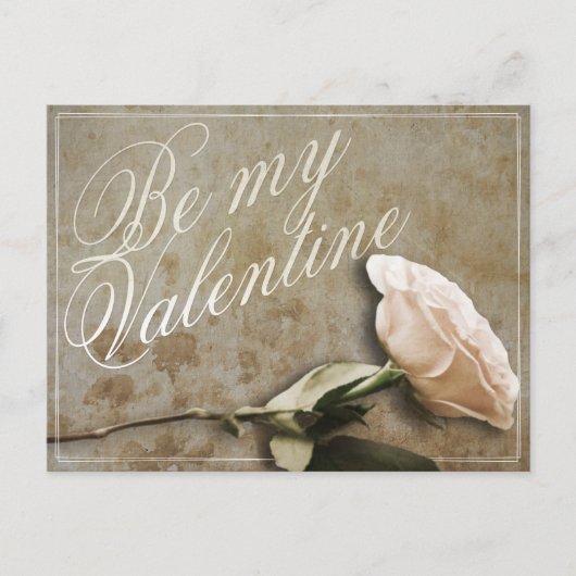 Carte Postale Soyez ma Saint Valentin avec Rose (Devant)