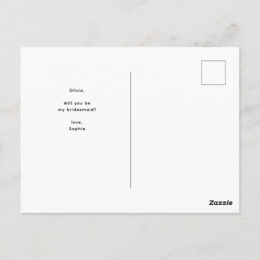 Carte Postale Soyez Mon Époux Script De Serveuse D'Époux Photo m (Dos)