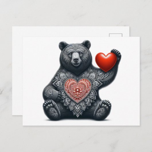 Carte Postale Soyez mon ours Valentine (Devant / Derrière)