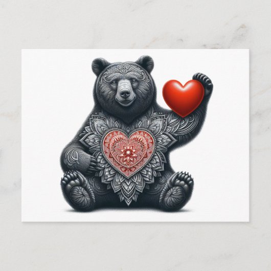 Carte Postale Soyez mon ours Valentine (Devant)