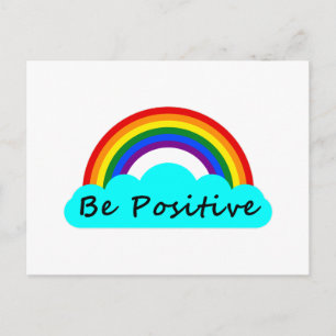 Carte Postale Soyez Positif - LGBT Arc-en-ciel