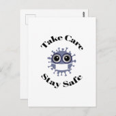 Carte Postale Soyez prudent Restez en sécurité Corona Virus masq (Devant / Derrière)